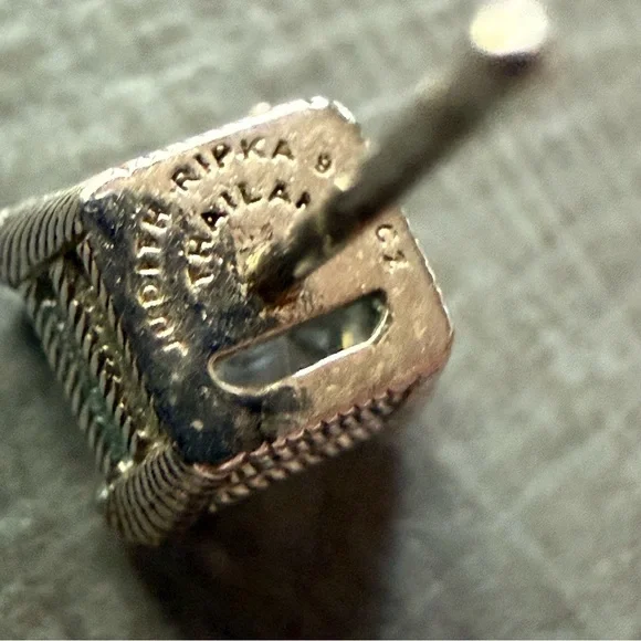 Judith Ripka 925 Sterling Silver CZ Stud Earrings - Picture 6 of 7